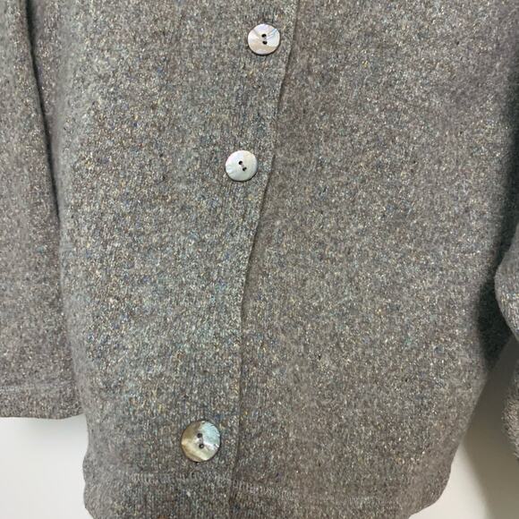 So Blue Women's Lambs Wool Silk Button Up Hooded Sweater Size Large - Picture 2 of 5